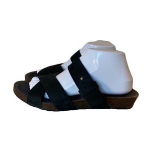 Teva Mahonia Black Suede Slides